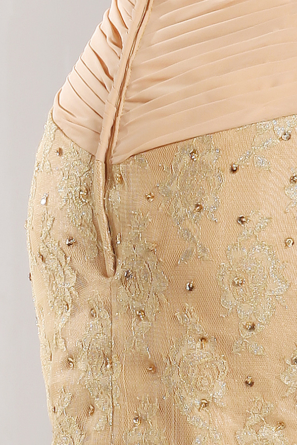 Glamorous Champagne Mermaid Evening Gown - Click Image to Close